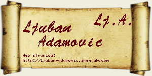 Ljuban Adamović vizit kartica